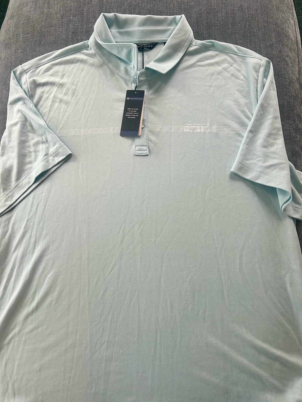 Travis Mathew Pale Aqua Polo Shirt